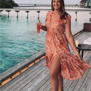 Sea Lustre orange backless sun dress- size s/m